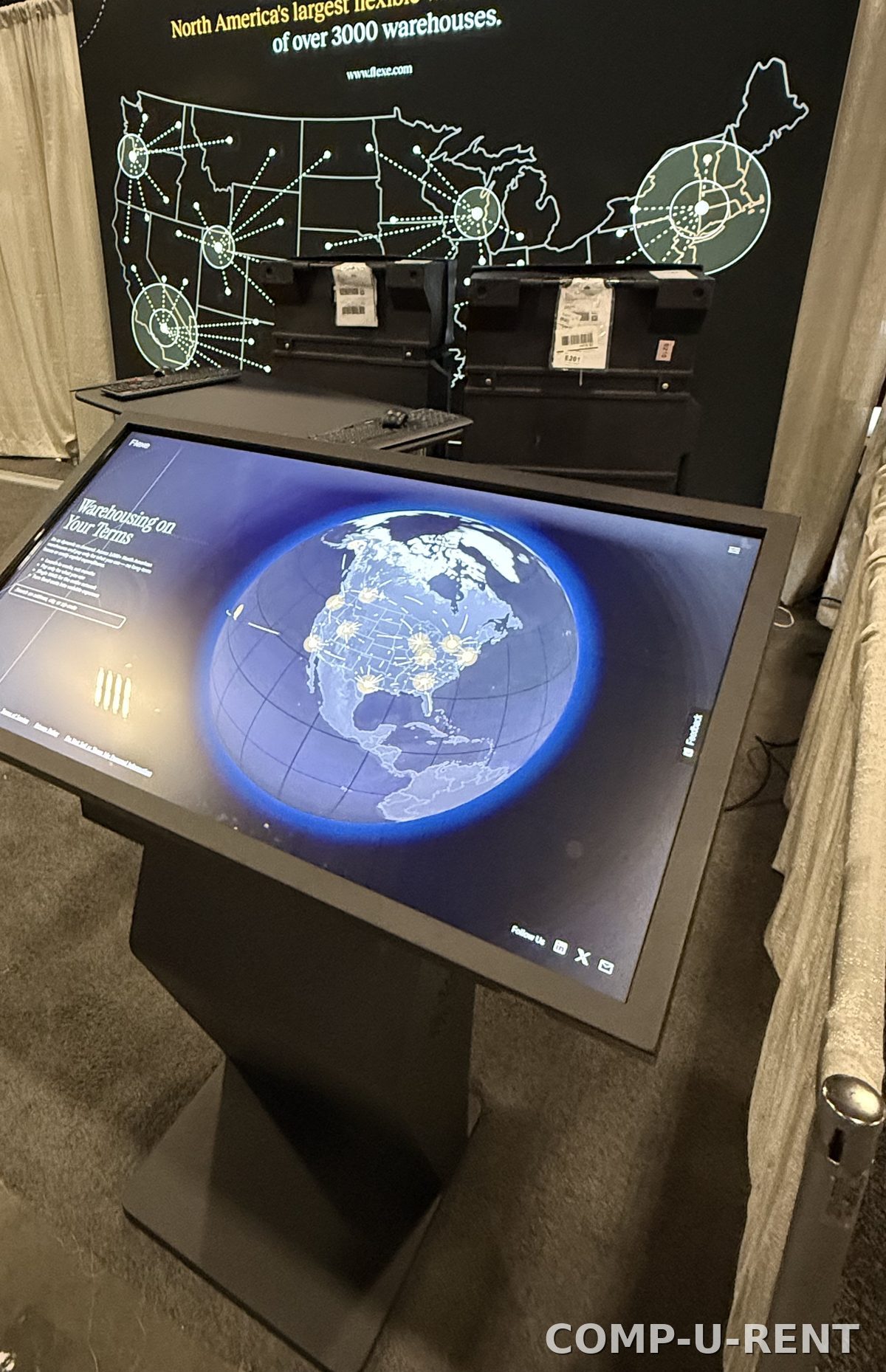 Large rolling touch screen kiosk display