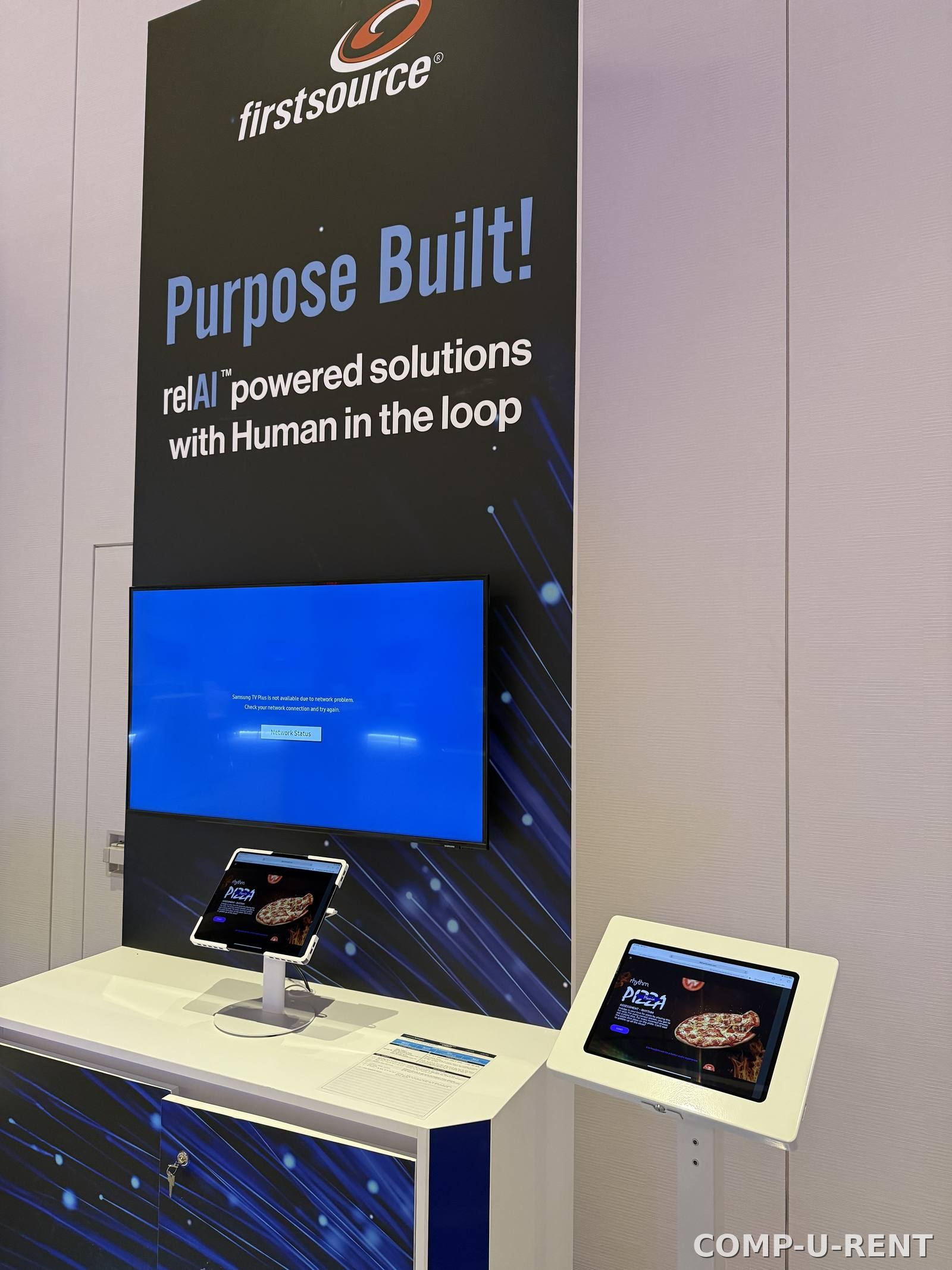 TV and touch screen kiosk rentals on the show floor